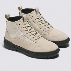 Vans Checkerboard Colfax Boot MTE-1 Leather Shoes in Cream Size 5 M /6.5 W